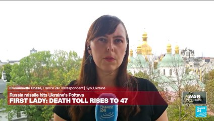 Ukraine's first lady says death toll in Poltava strike up to 47