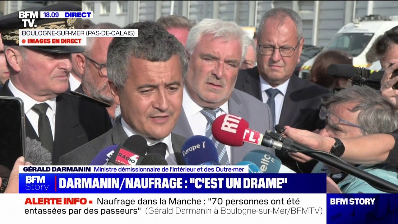 Naufrage dans la Manche: "Il y a aujourd'hui 1.700 policiers et gendarmes par jour qui sont mobilisés sur cette façade", souligne Gérald Darmanin