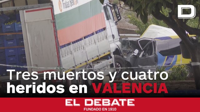 Tres muertos y cuatro heridos en Valencia en un accidente provocado por un camión con problemas en los frenos