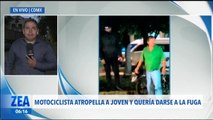 Motociclista atropella a peatón en Ecatepec e intenta darse a la fuga