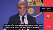 Barcelona president pays tribute to 'extraordinary' Suarez