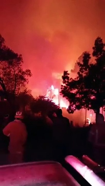 Así estaban las llamas en El Durazno, Valle de Calamuchita