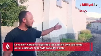 Konya'da bir anda evin duvarları çatlama başladı! Ev jandarma tarafından tahliye edildi
