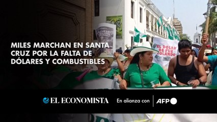 Miles marchan en Santa Cruz por la falta de dólares y combustibles
