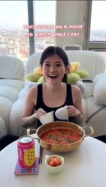 Putting on the movie while I eat this great meal POV
