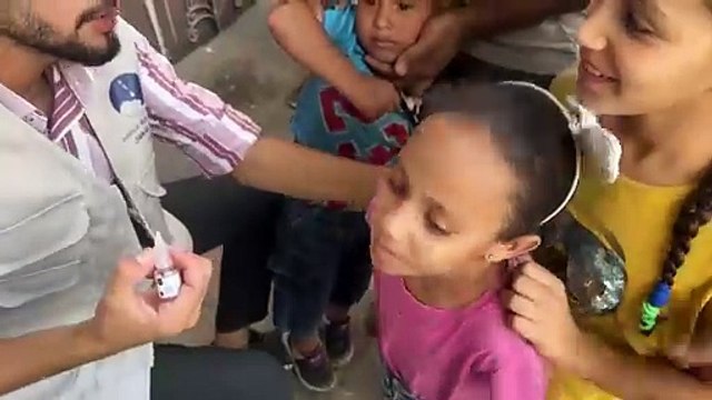 Más de 160 mil niños fueron vacunados contra la polio en Gaza en dos días