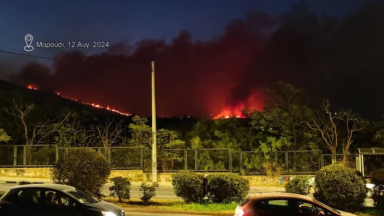 Wildfire reaches suburbs burning houses in Athens Greece