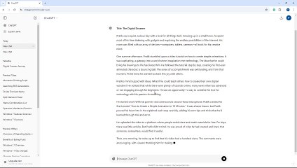 ChatGPT Course Section 41 Generating Stories