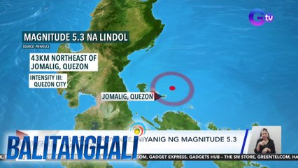 Quezon province, niyanig ng magnitude 5.3 na lindol | Balitanghali