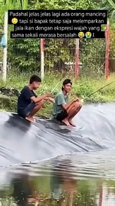 While fishing, there are people setting nets.
