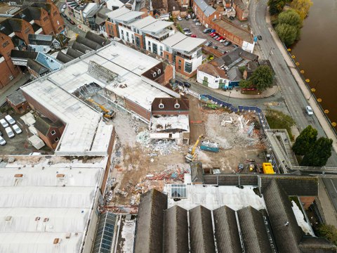 Latest On Demolition of Shrewsbury's Riverside Shopping Centre - September 2024