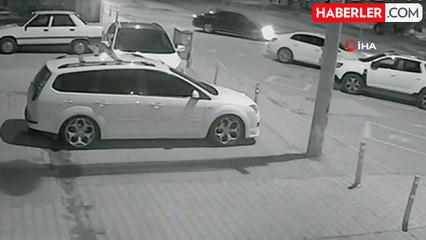 Konya'da otomobilin çalınma anı güvenlik kamerasında