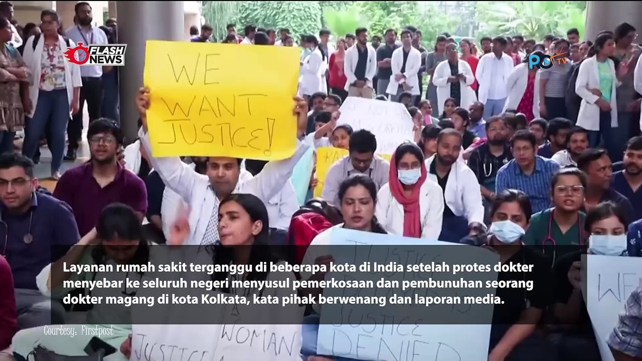 RIBUAN DOKTER INDIA MEMPROTES KASUS PEMERKOSAAN DAN PEMBUNUHAN DOKTER DI KOLKATA