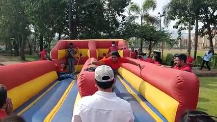 Taking on the Bungee Run: An Exciting Team-Building Adventure with Parakram