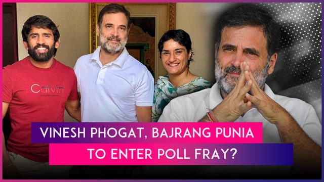Vinesh Phogat & Bajrang Punia Meet Rahul Gandhi In Delhi, May Contest Haryana Assembly Election