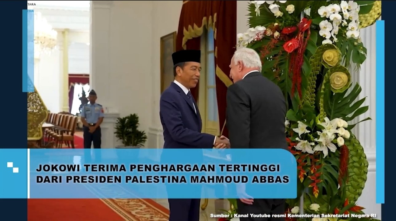 Jokowi Terima Penghargaan Tertinggi dari Presiden Palestina Mahmoud Abbas