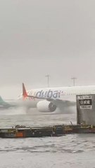 Heavy rain at Dubai international airport.