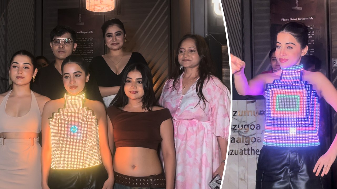 Urfi Javed's Lightning-Light Dress For Her Web Series Promotions: Gets Clicked With Her Starry Star Parivaar