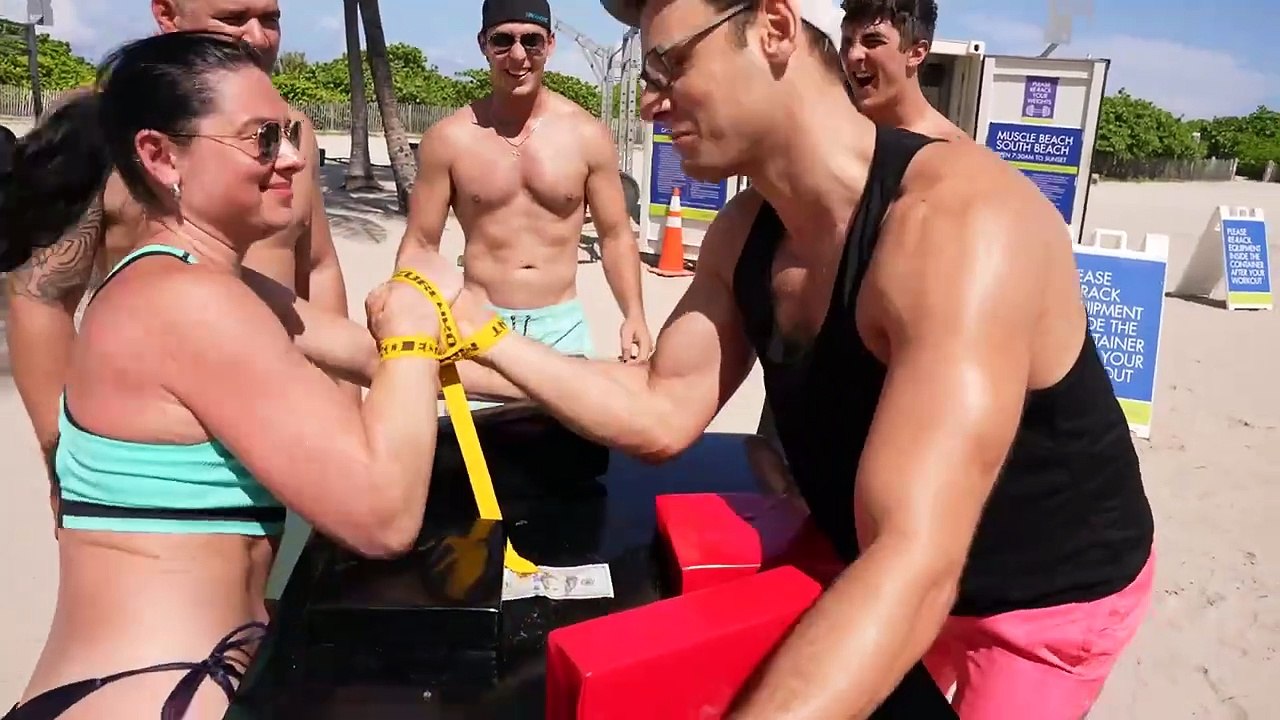 Can You Beat This Girl at ARM WRESTLING _ #dailymotion #challenge