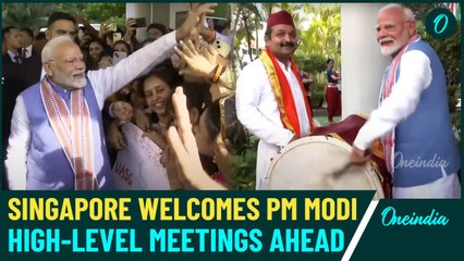 Скачать видео: PM Modi Arrives in Singapore: Diplomatic Talks & Warm Welcome from Indian Community