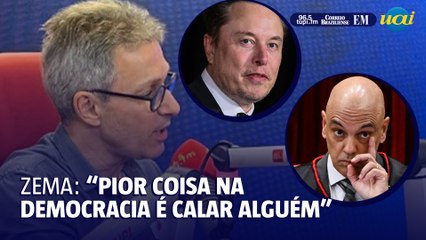 Zema sobre Moraes x Musk: "Pior coisa na democracia é calar a boca de alguém