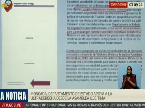 Samuel Moncada : EE. UU. apoya a la extrema derecha desde una Asamblea ilegítima