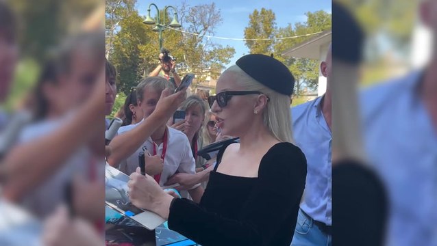 Lady Gaga greets swarm of fans waiting outside Joker premiere at Venice Film Festival
