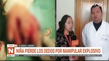 Niña pierde dedos