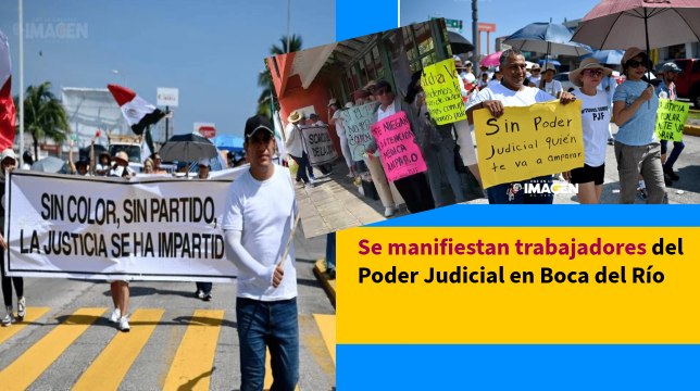 Se manifiestan trabajadores del Poder Judicial en Boca del Río