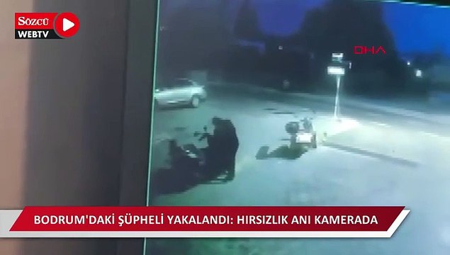 Bodrum'da 11 motosiklet çalıp, 1 kişiyi silahla yaralayan şüpheli yakalandı; hırsızlık kamerada