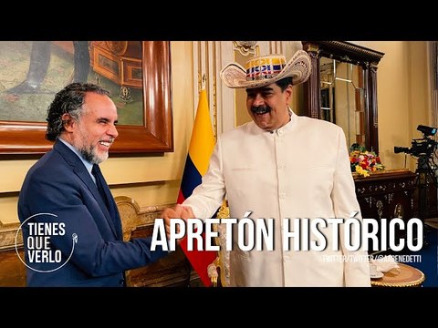 Apretón de manos histórico: Maduro recibió en Miraflores al embajador colombiano Benedetti