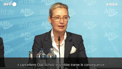 Weidel: "Ora Scholz faccia le valigie insieme agli alleati"
