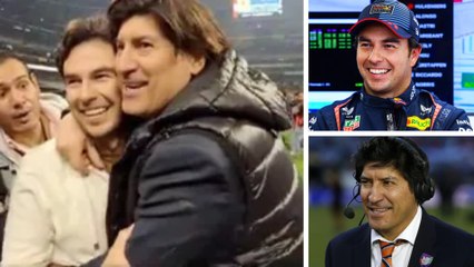 Checo Pérez, piloto de Fórmula 1, felicita a Iván Zamorano por haber entrado al Salón de la Fama