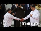 Histórico apretón de manos: Maduro recibió a Petro en Miraflores