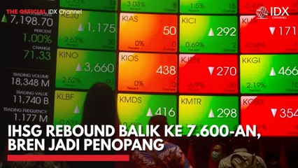 IHSG Rebound Balik ke 7.600-an, BREN Jadi Penopang