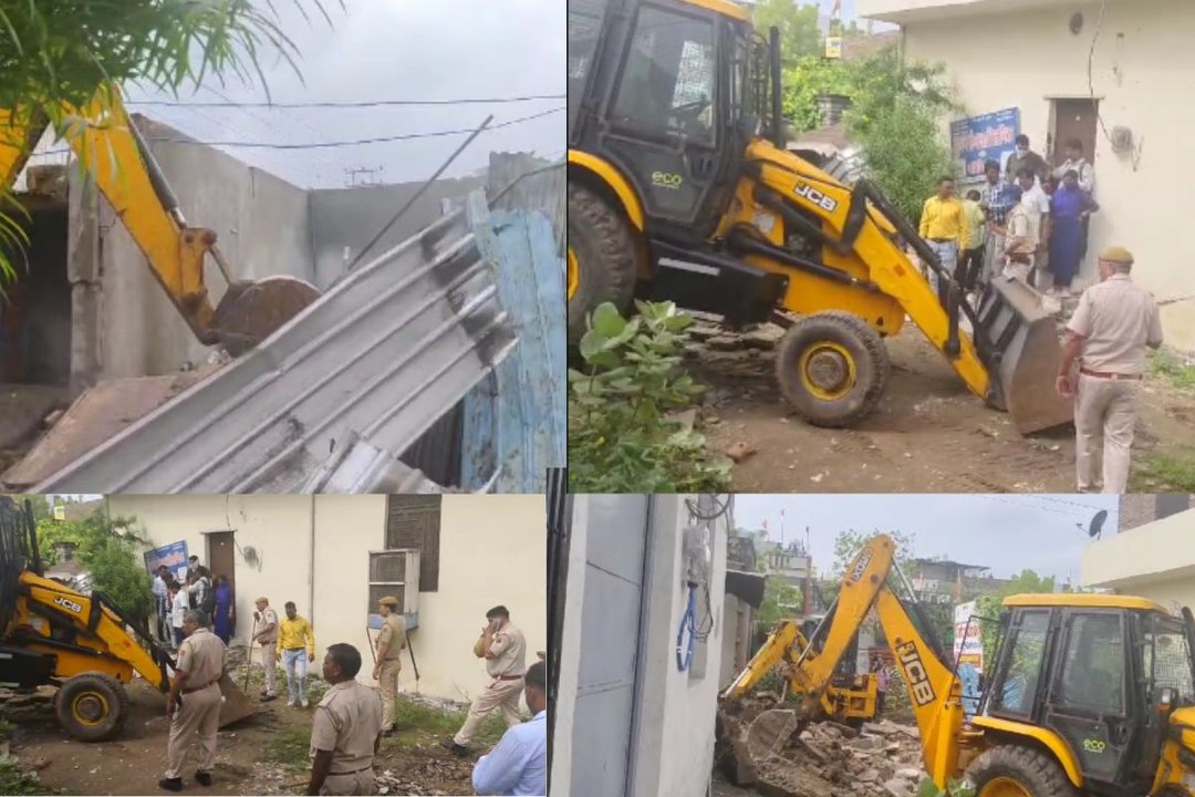 कुख्यात हिस्ट्रीशीटर हजरत गुड्डू के घर चला सीएम भजनलाल का पीला पंजा, देखें वीडियो