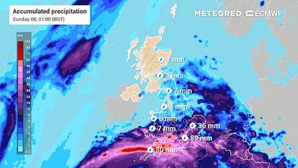 More than a month’s worth of rain will fall in just 2 days whilst other areas turn warm, sunny and humid.