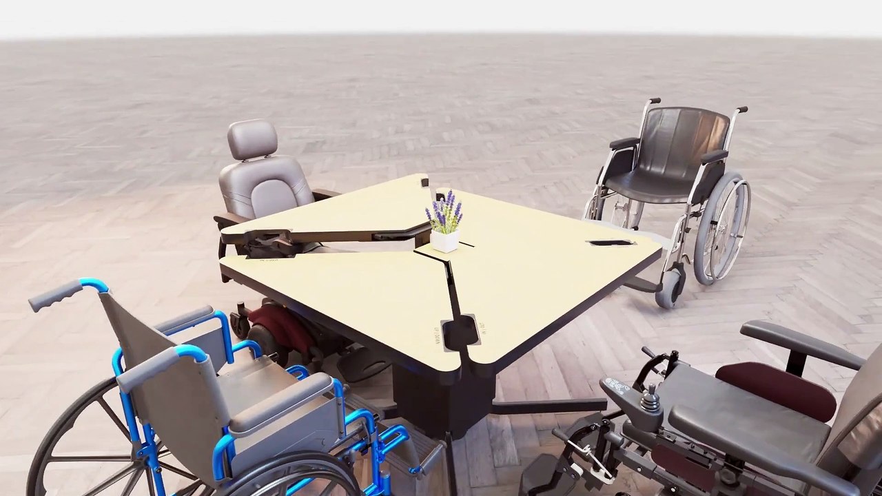 Wheelchair-Compatible Dining Table: Accessible, Wheelchair-Friendly Design 