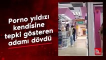 Porno yıldızı kendisine tepki gösteren adamı dövdü