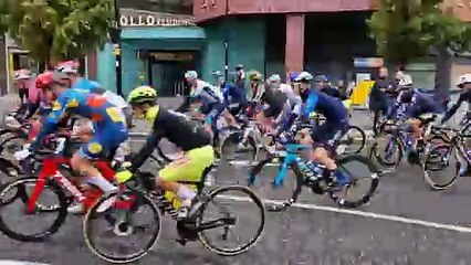 Party atmosphere at the start of Tour of Britain on Arundel Gate.