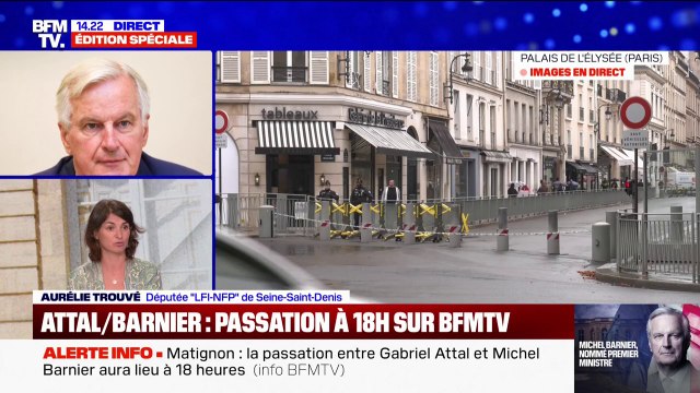 Pour Aurélie Trouvé (LFI), la nomination de Michel Barnier au poste de Premier ministre est un véritable coup de force