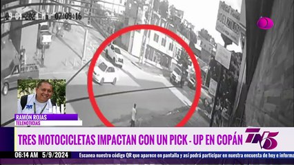 Tres motocicletas chocan contra un Pick - Up en Copán