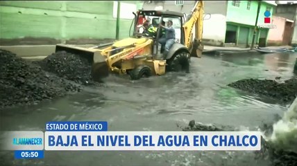 Baja el nivel del agua en Chalco, Estado de México