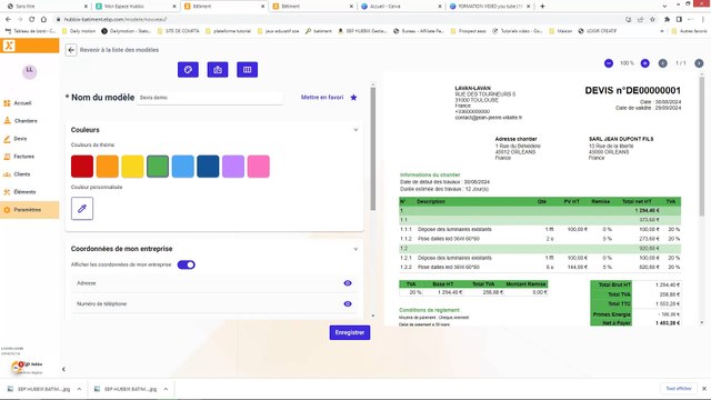 La personnalisation des documents de vente : EBP HUBBIX Bâtiment