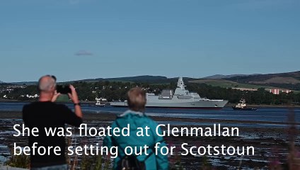 HMS Cardiff returns to The Clyde after floating at Glenmallan