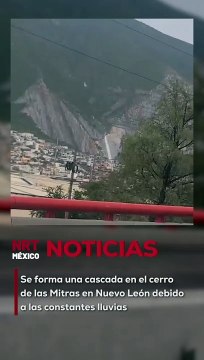 Ciudadanos captan la formación de una cascada en el Cerro de las Mitras, a la altura del Puente Obispo de San Pedro