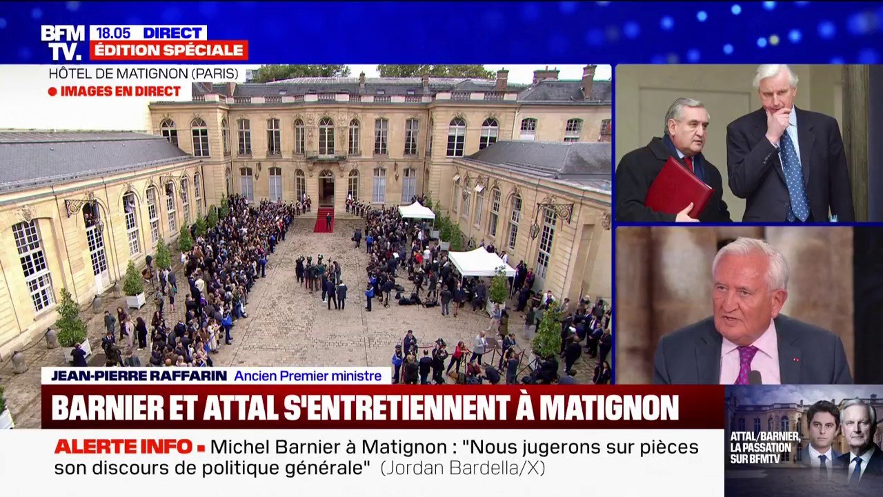 Michel Barnier à Matignon: "Quelqu'un de très fiable, extraordinairement fidèle, qui n'a pas beaucoup d'ennemis", pour Jean-Pierre Raffarin