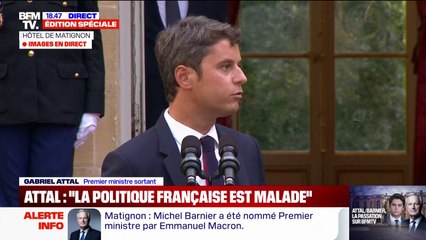 "Quelle plus belle valeur que la liberté?": Gabriel Attal rend hommage à ses parents lors de la passation de pouvoir à Matignon