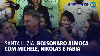 Bolsonaro, Michele e Nikolas almoçam com candidata em Santa Luzia