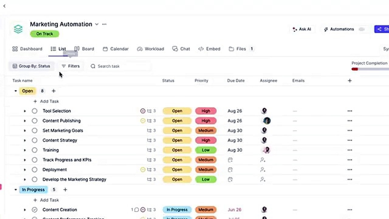 Manage Workload in Projects